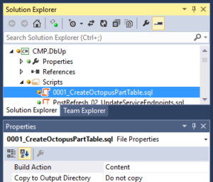 Visual Studio Solution Explorer, Build Action is Content