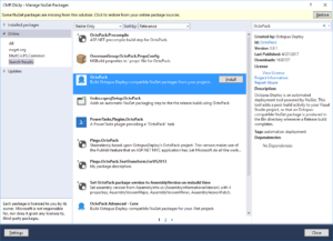 Installing the OctoPack NuGet Package